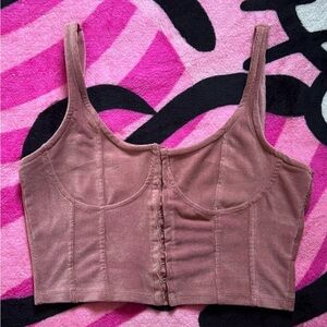 Pink Corduroy Corset Top
